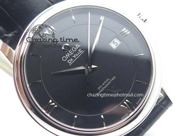 0113 De Ville MK 1:1 Best Edition SS Black Dial On Black Leather Strap A HighQuality 8261